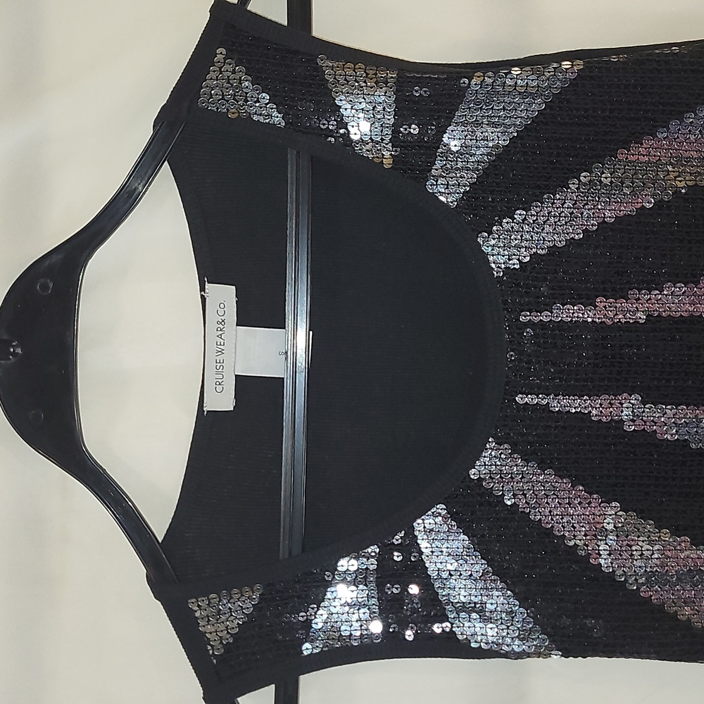 Cruise Wear & CO. Sequin Sleeveless Top (S)